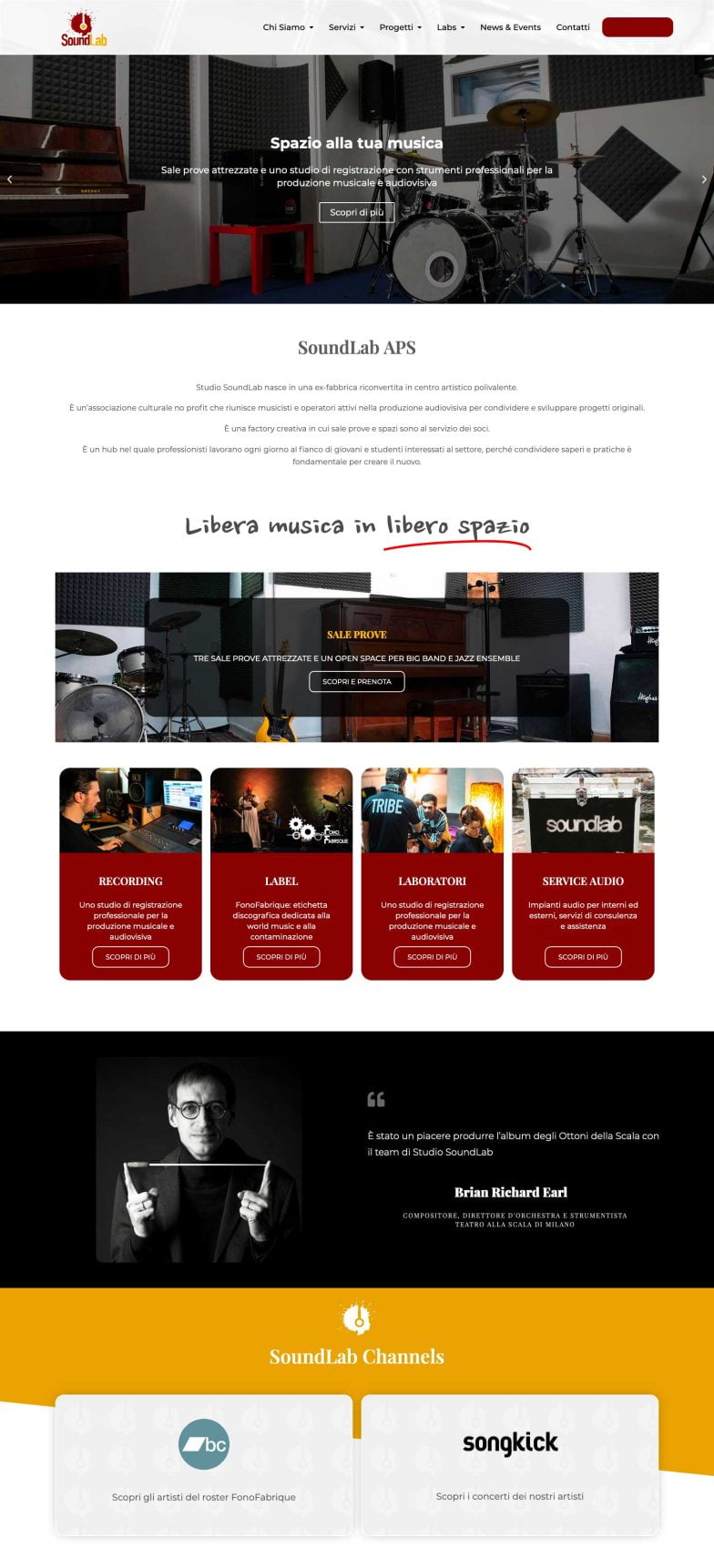 Sito web SoundLab Aps Bologna